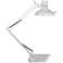 Architect Style White Metal Clamp-On Adjustable Desk Lamp