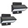 Architectural 5" High Black LED Outdoor Wall Lights Set of 2