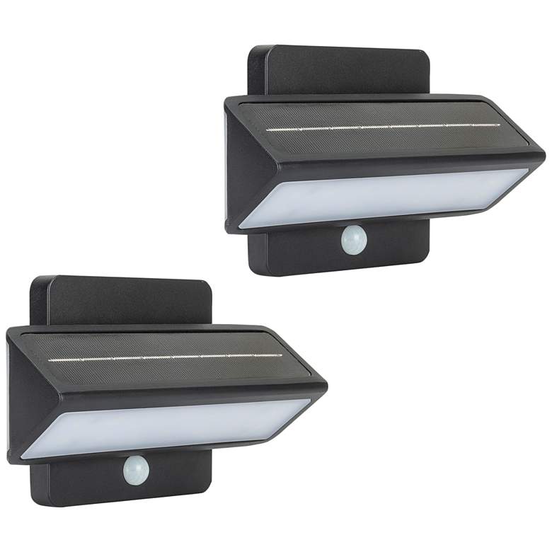 Image 1 Architectural 5" High Black LED Outdoor Wall Lights Set of 2