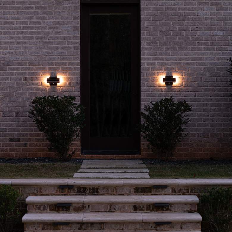 Image 3 Architectural 5" High Black LED Outdoor Wall Lights Set of 2 more views
