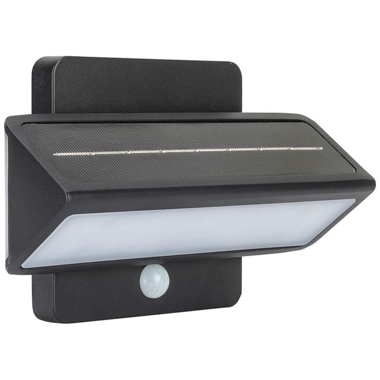 Image 1 Architectural 5" High Black Solar LED Outdoor Wall Light