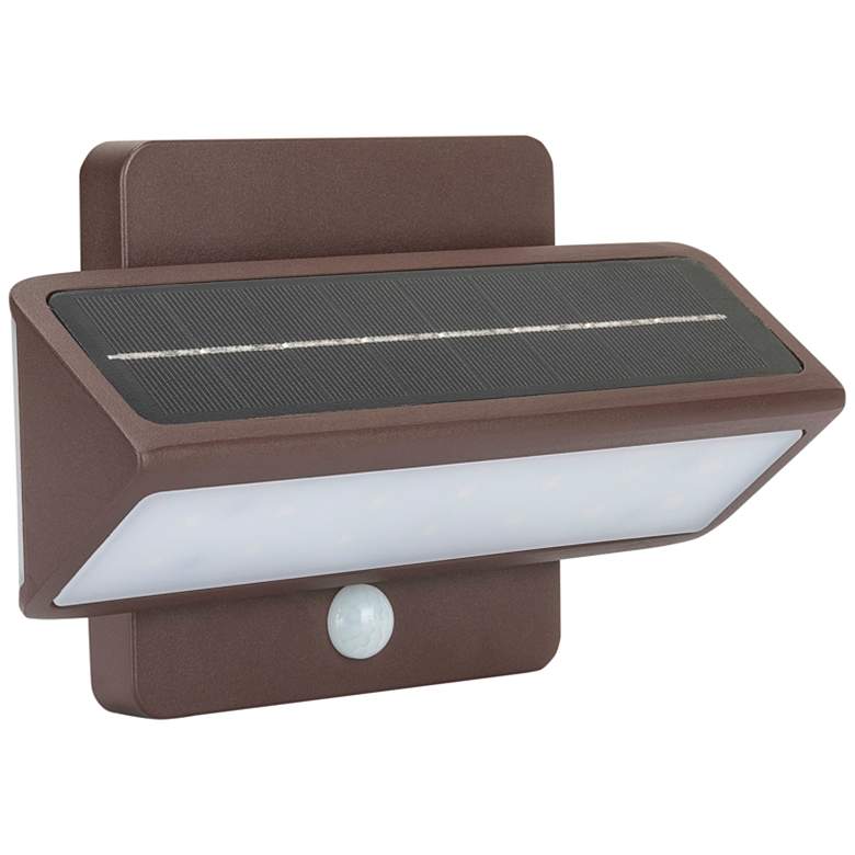 Image 1 Architectural 5" High Bronze Solar LED Outdoor Wall Light
