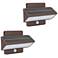 Architectural 5"H Bronze LED Outdoor Wall Lights Set of 2