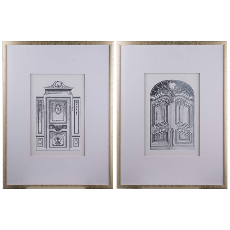 Image 1 Architectural Door 31 1/2" High 2-Piece Framed Wall Art Set