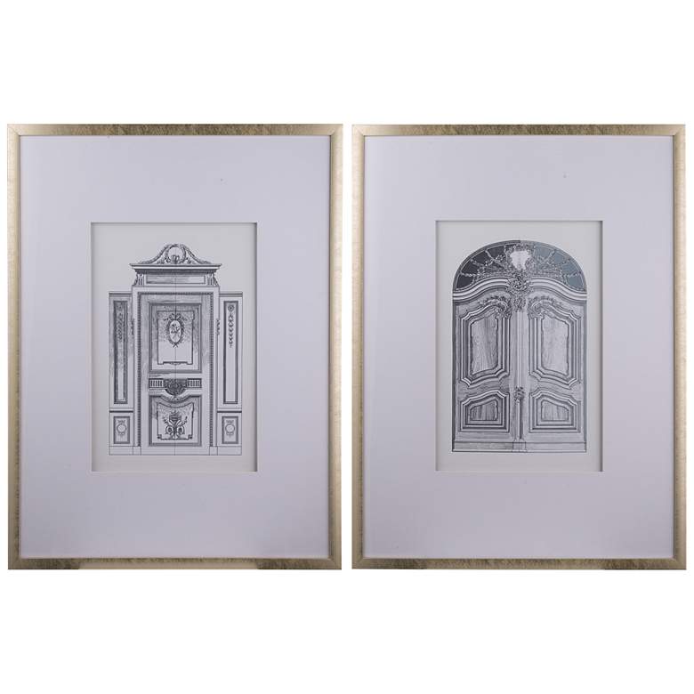 Image 1 Architectural Door 31 1/2 inch High 2-Piece Framed Wall Art Set