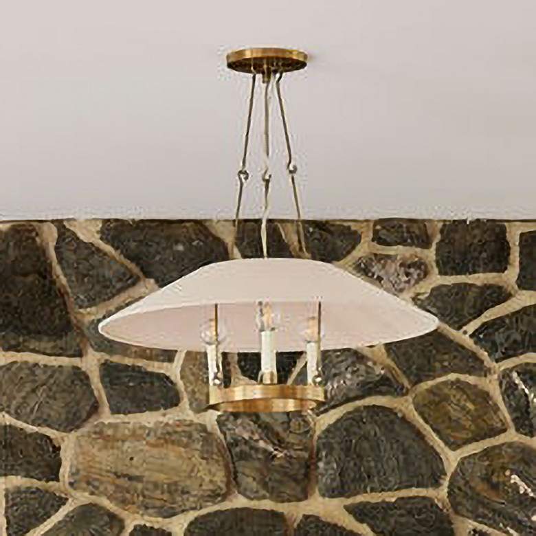 Image 1 Archive 25" Wide Bronze 3-Light Linen Shade Chandelier
