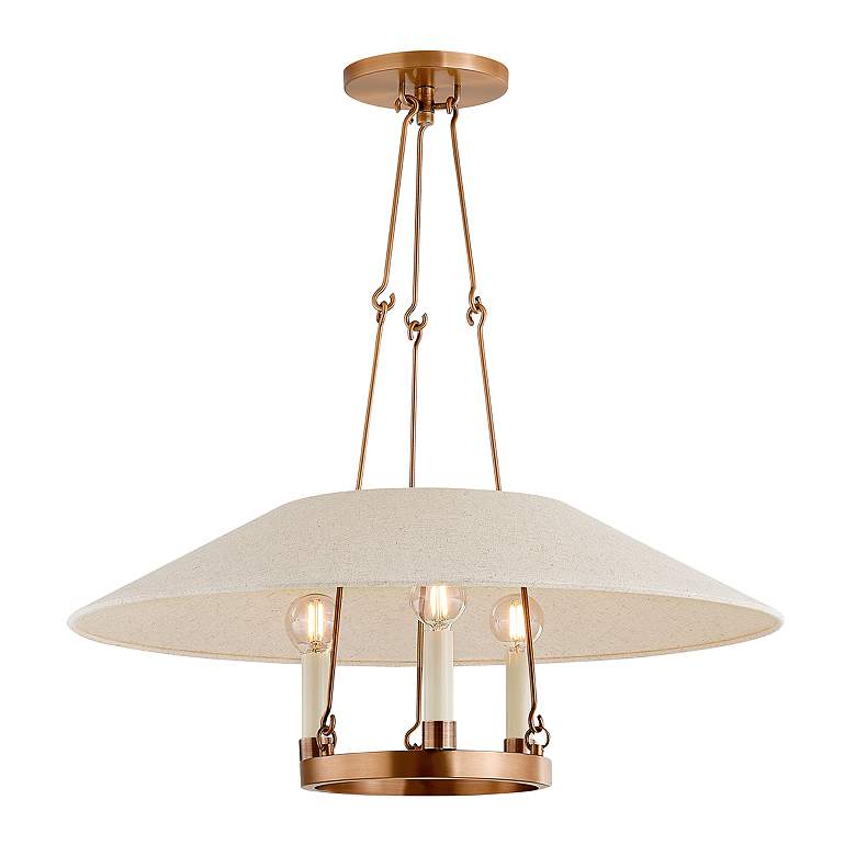 Image 2 Archive 25" Wide Patina Brass 3-Light Chandelier
