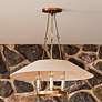 1_Archive 25" Wide Patina Brass 3-Light Chandelier