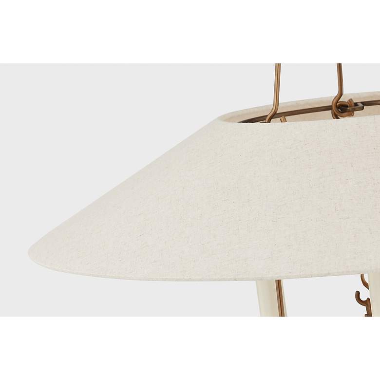 Image 6 Archive 25" Wide Patina Brass 3-Light Chandelier more views