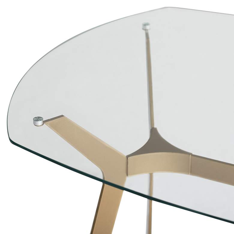 Image 4 ArchTech 48" Wide Tempered Glass Gold Steel Office Desk more views