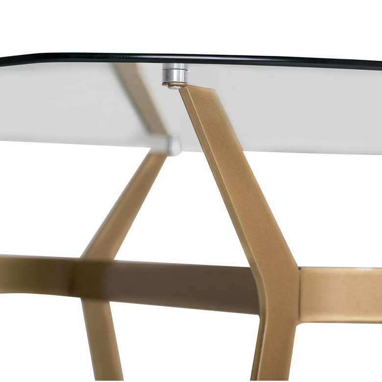Image 5 ArchTech 48" Wide Tempered Glass Gold Steel Office Desk more views