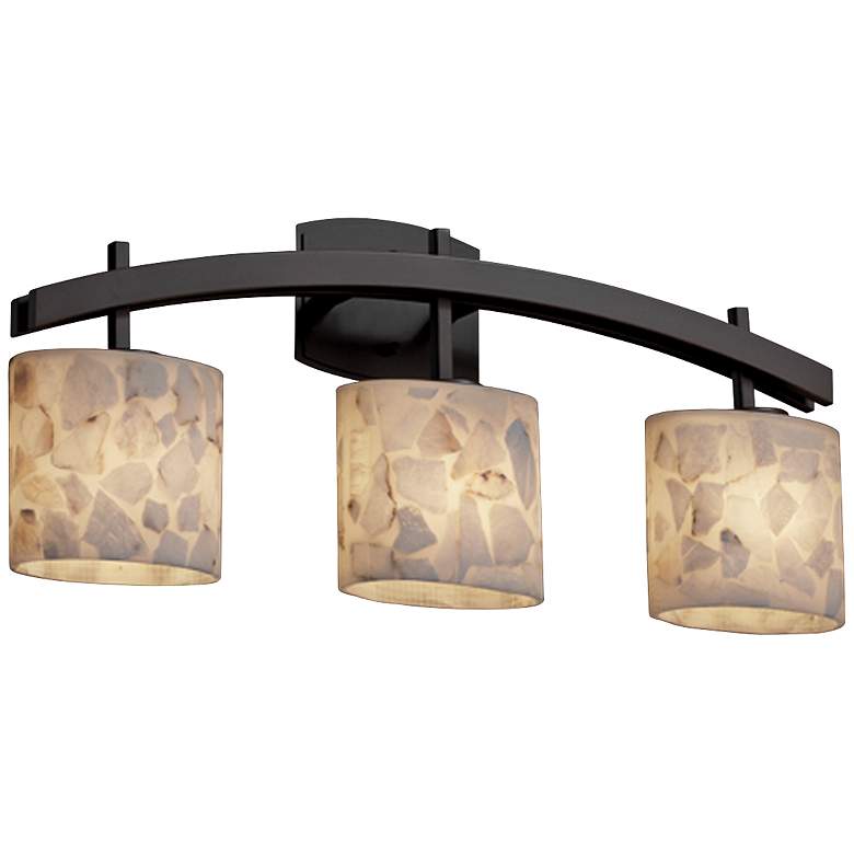 Image 2 Archway 25 1/2 inch Wide Bronze Bath Light with Oval Shades