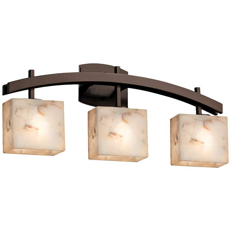 Image 1 Archway 25 1/2 inch Wide Bronze Bath Light with Rectangular Shades