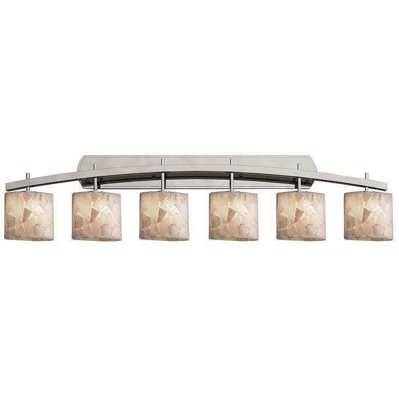 Image 1 Archway 55 1/2"W Brushed Nickel 6-Light Vanity Bath Light