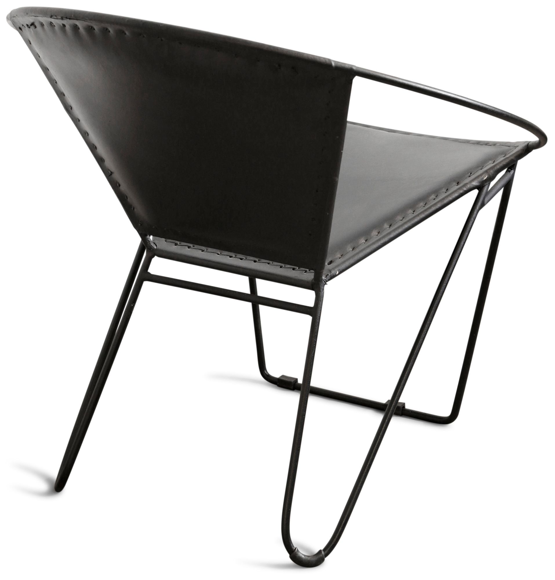 Image 3 Arcline Leather Accent Chair - Black more views