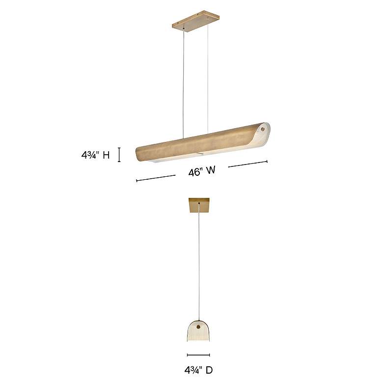 Image 3 Arco 46" Wide Heritage Brass LED Linear Chandelier more views