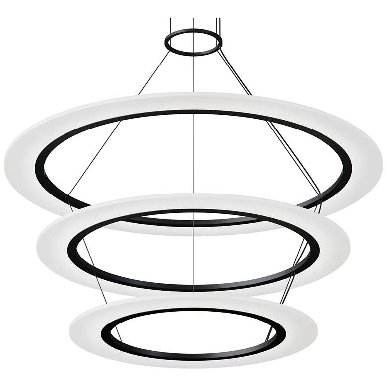 Image 1 Arctic Rings Large Triple Ring Pendant w/ 20' Cord - Satin Black
