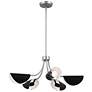 Thumbnail1 of Arcus 29 1/4" Wide Satin Nickel and Black 5-Light Chandelier