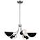 Arcus 29 1/4" Wide Satin Nickel and Black 5-Light Chandelier