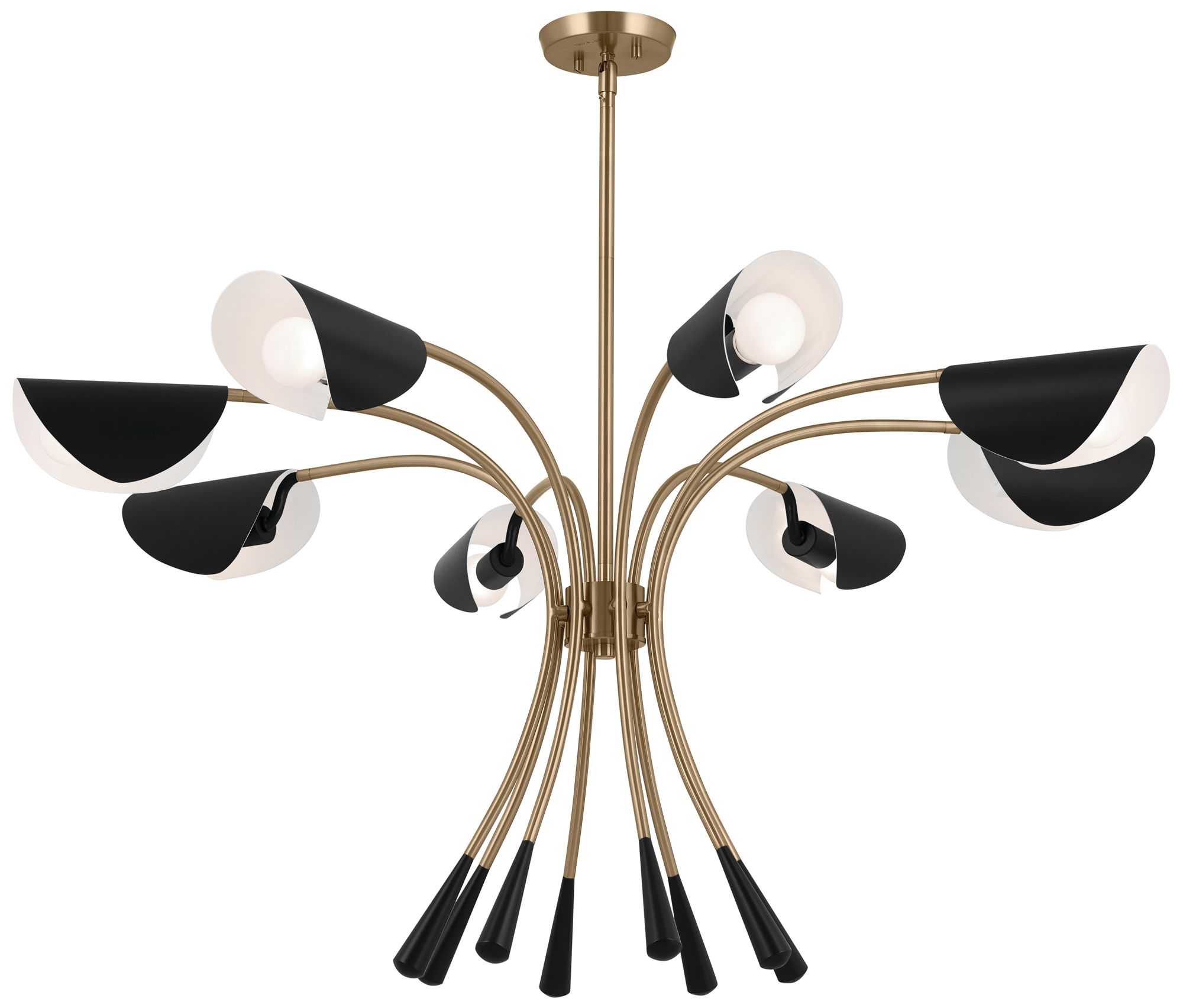 Arcus 45.5 Inch 8 Light Chandelier in Champagne Bronze with Black