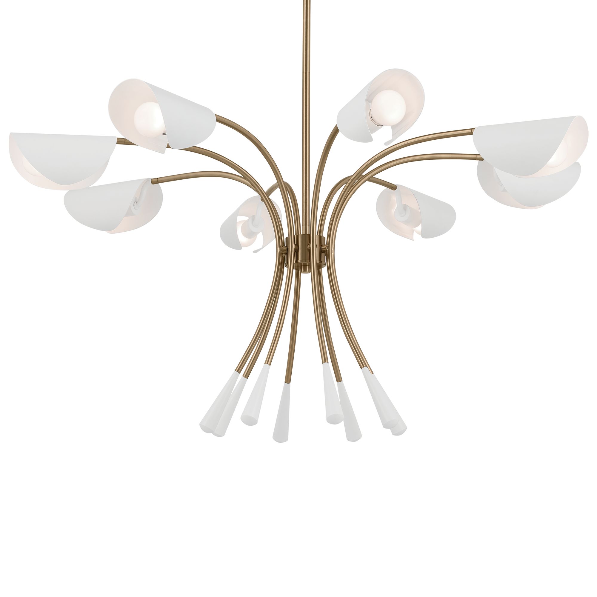 Image 2 Arcus 45.5 Inch 8 Light Chandelier in Champagne Bronze with White more views