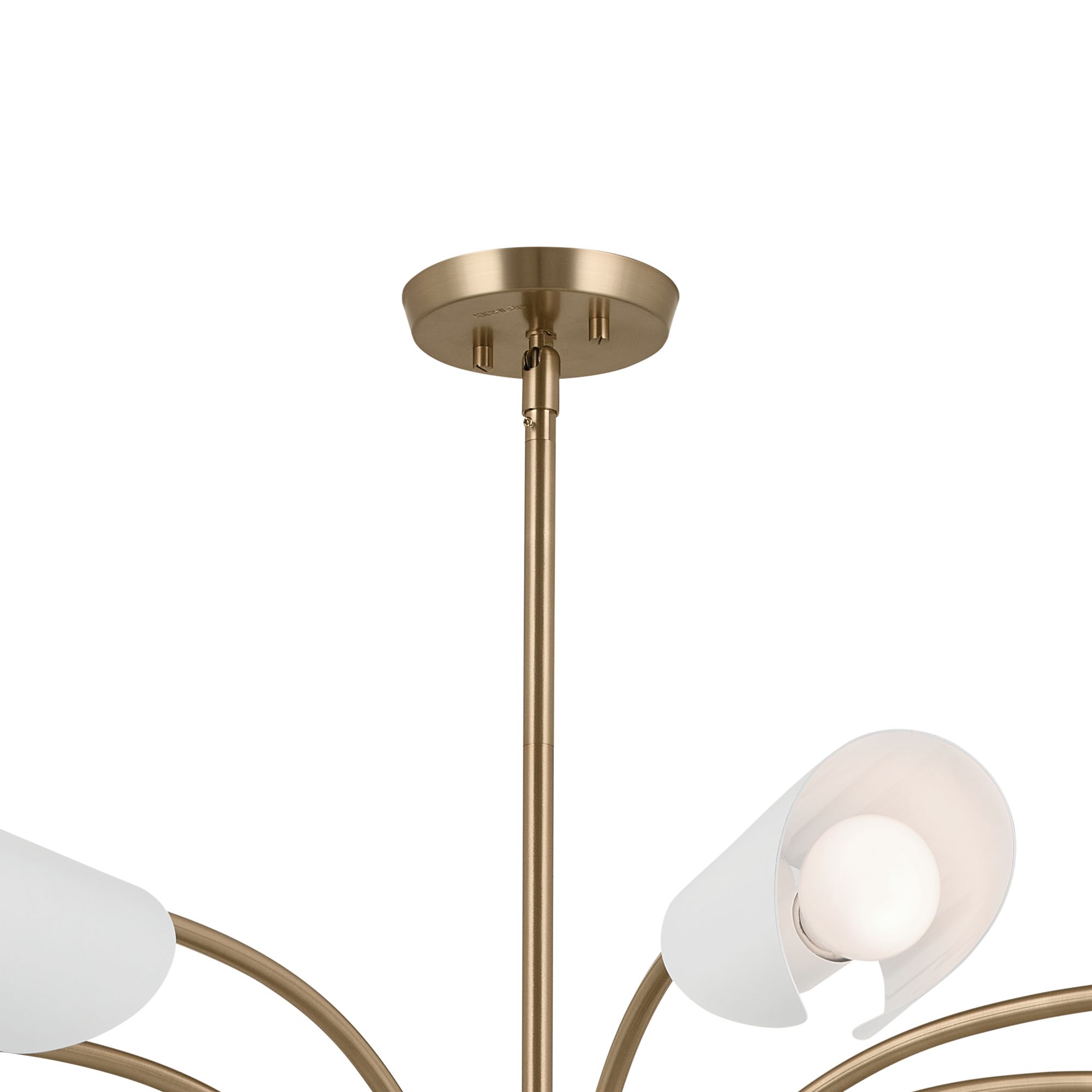 Image 3 Arcus 45.5 Inch 8 Light Chandelier in Champagne Bronze with White more views
