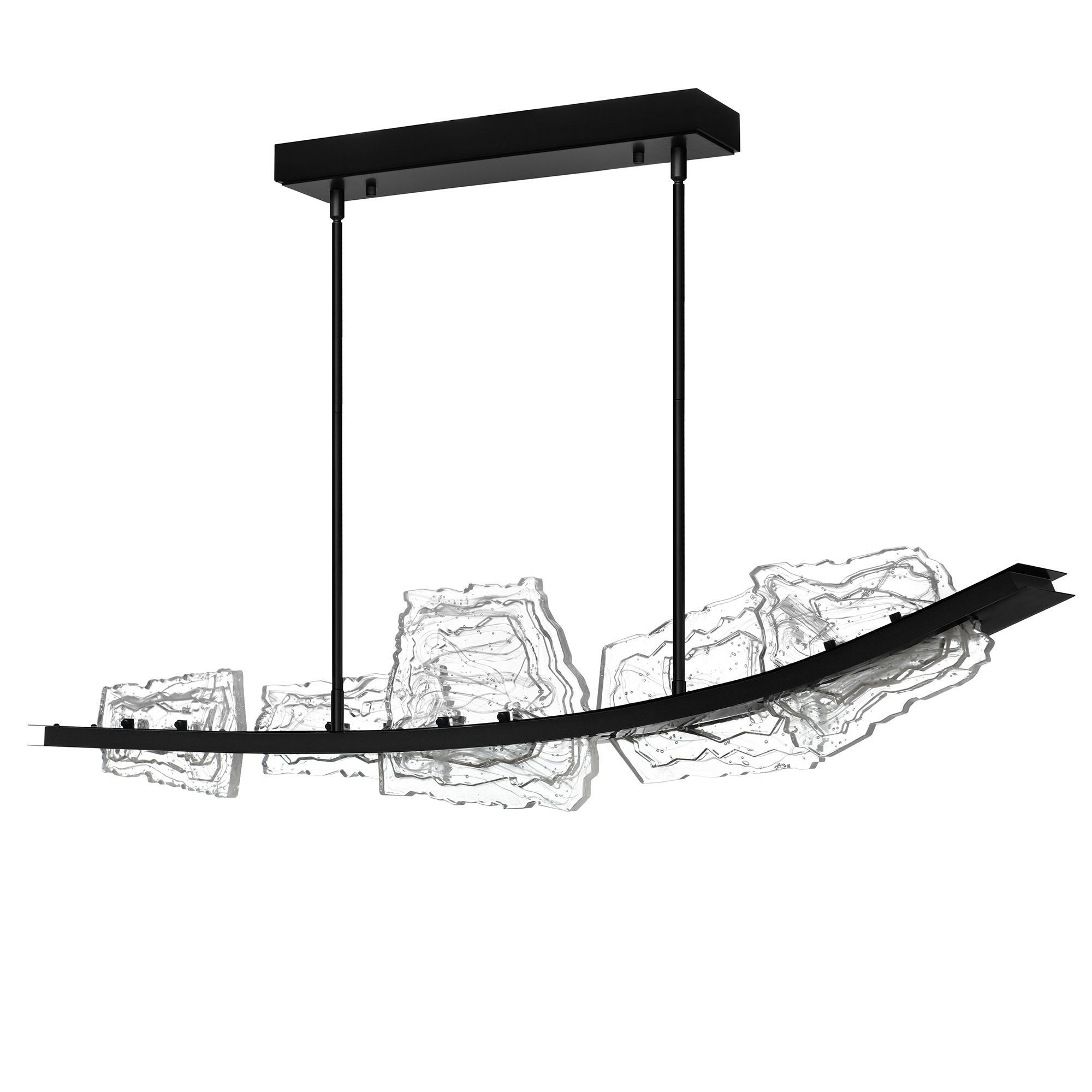 Image 5 Arcus Integrated LED 50in Black Chandelier with Handcrafted Glass more views