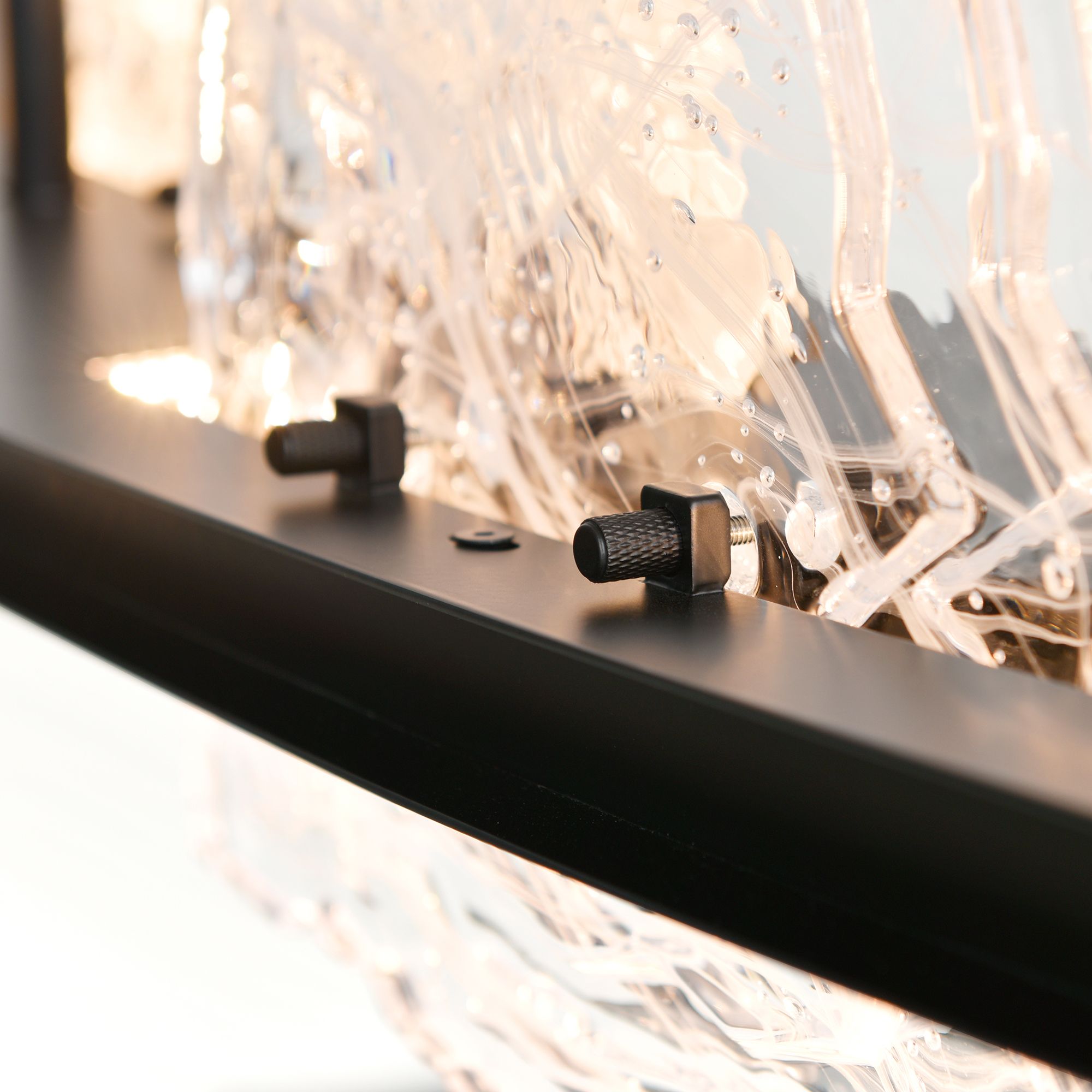 Image 7 Arcus Integrated LED 50in Black Chandelier with Handcrafted Glass more views