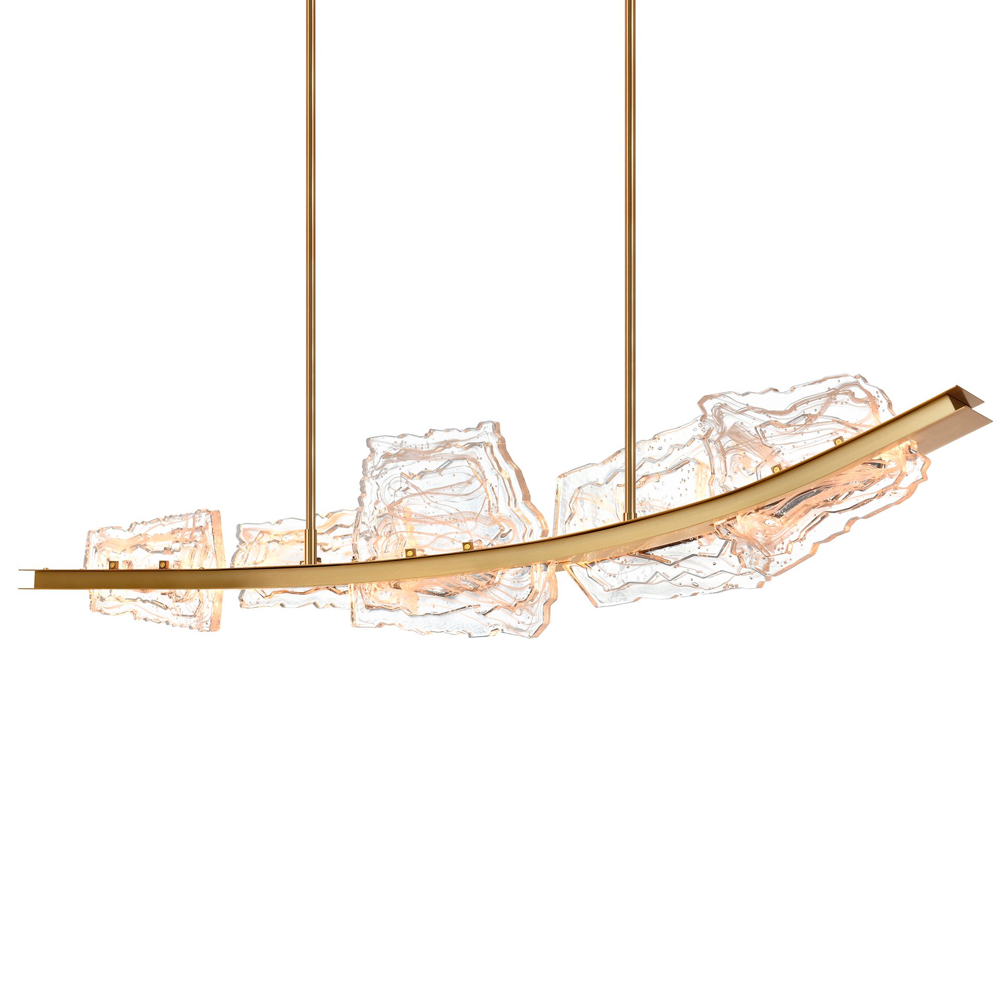 Image 2 Arcus Integrated LED 50in Brass Chandelier with Handcrafted Glass more views