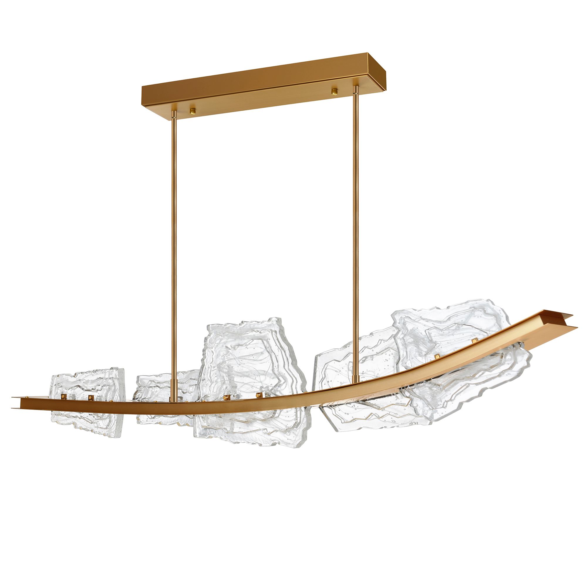 Image 6 Arcus Integrated LED 50in Brass Chandelier with Handcrafted Glass more views