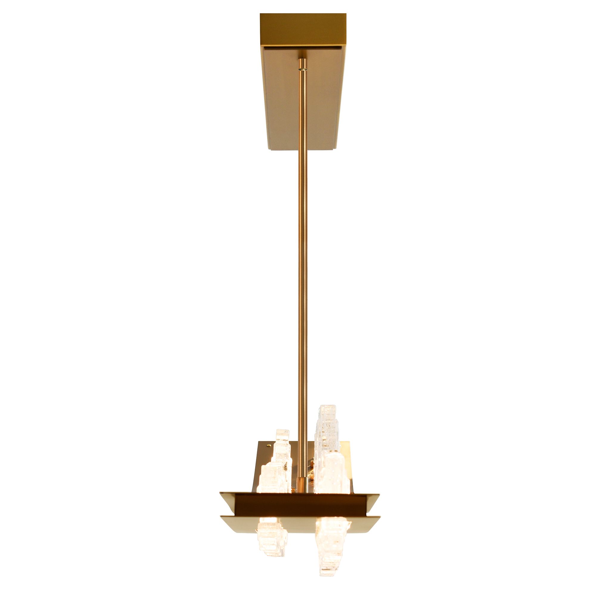 Image 7 Arcus Integrated LED 50in Brass Chandelier with Handcrafted Glass more views