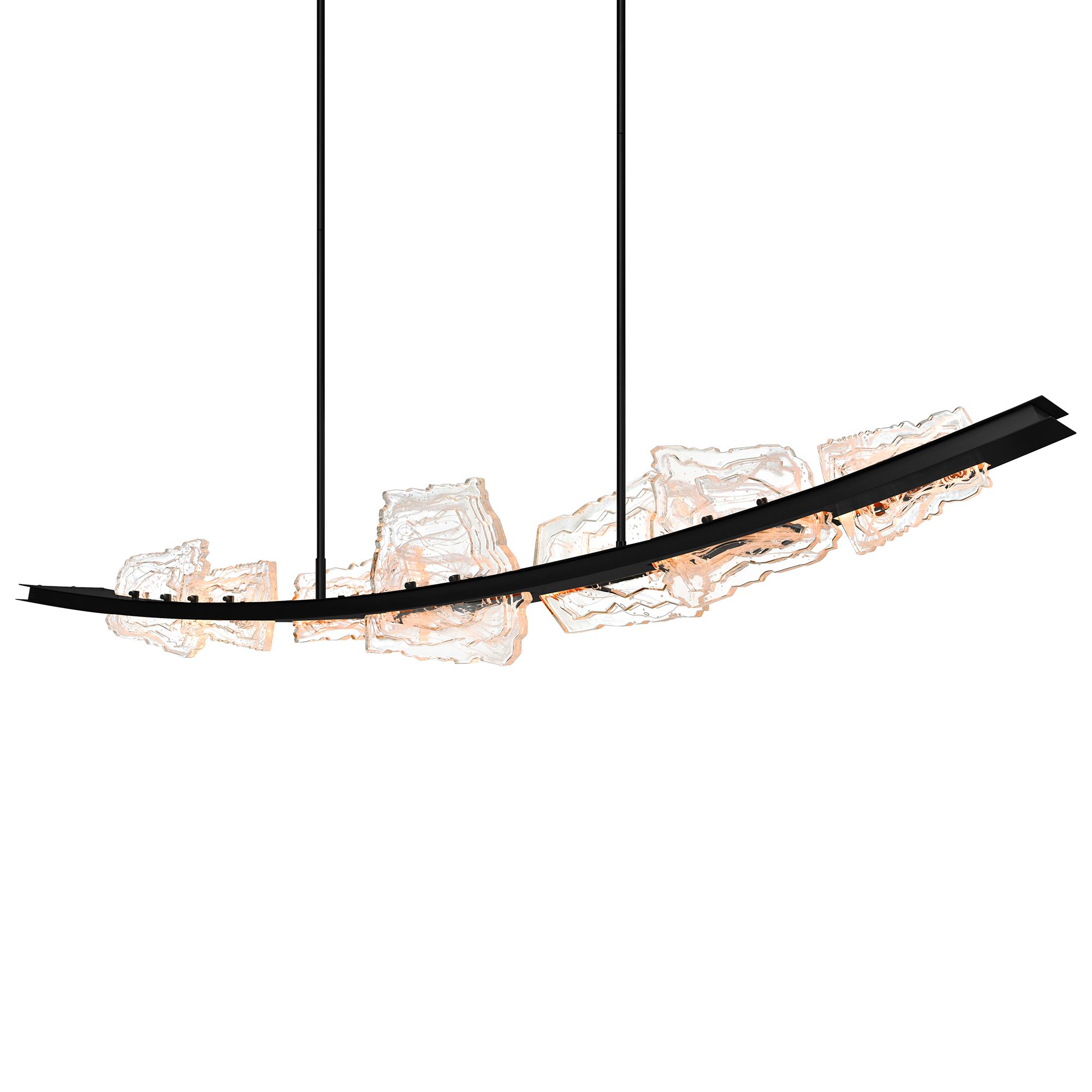 Image 2 Arcus Integrated LED 70in Black Chandelier with Handcrafted Glass more views