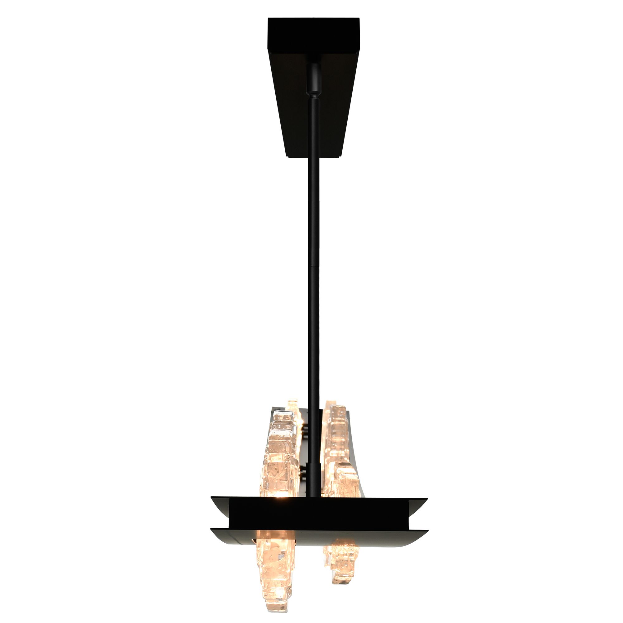 Image 4 Arcus Integrated LED 70in Black Chandelier with Handcrafted Glass more views