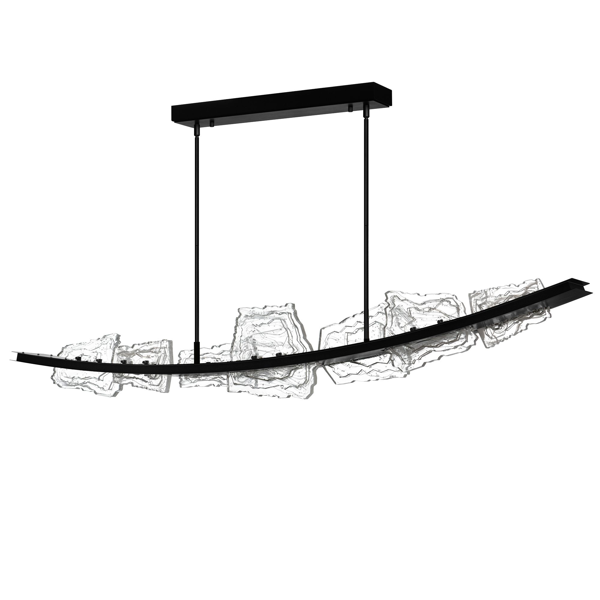 Image 5 Arcus Integrated LED 70in Black Chandelier with Handcrafted Glass more views