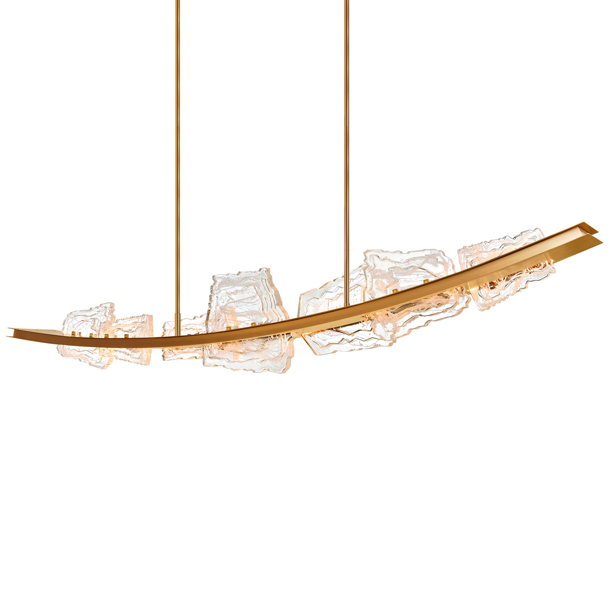 Image 2 Arcus Integrated LED 70in Brass Chandelier with Handcrafted Glass more views
