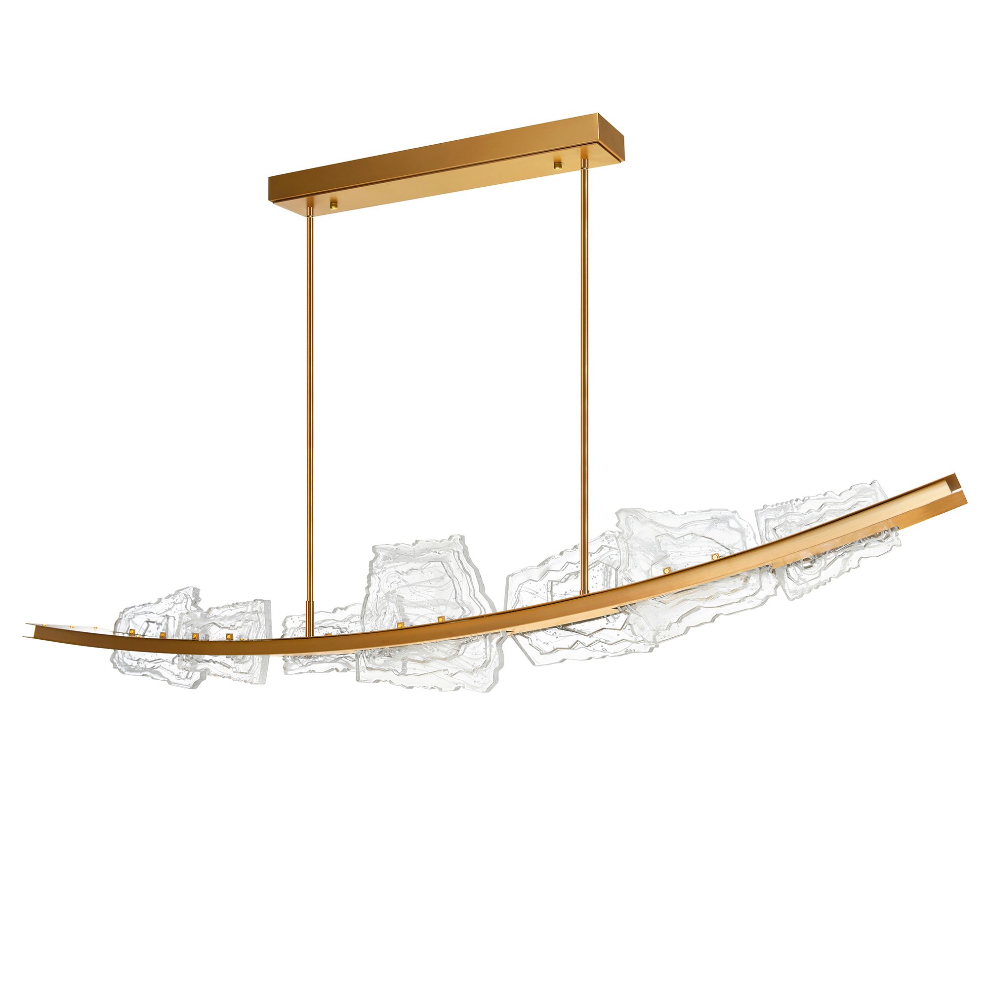 Image 6 Arcus Integrated LED 70in Brass Chandelier with Handcrafted Glass more views