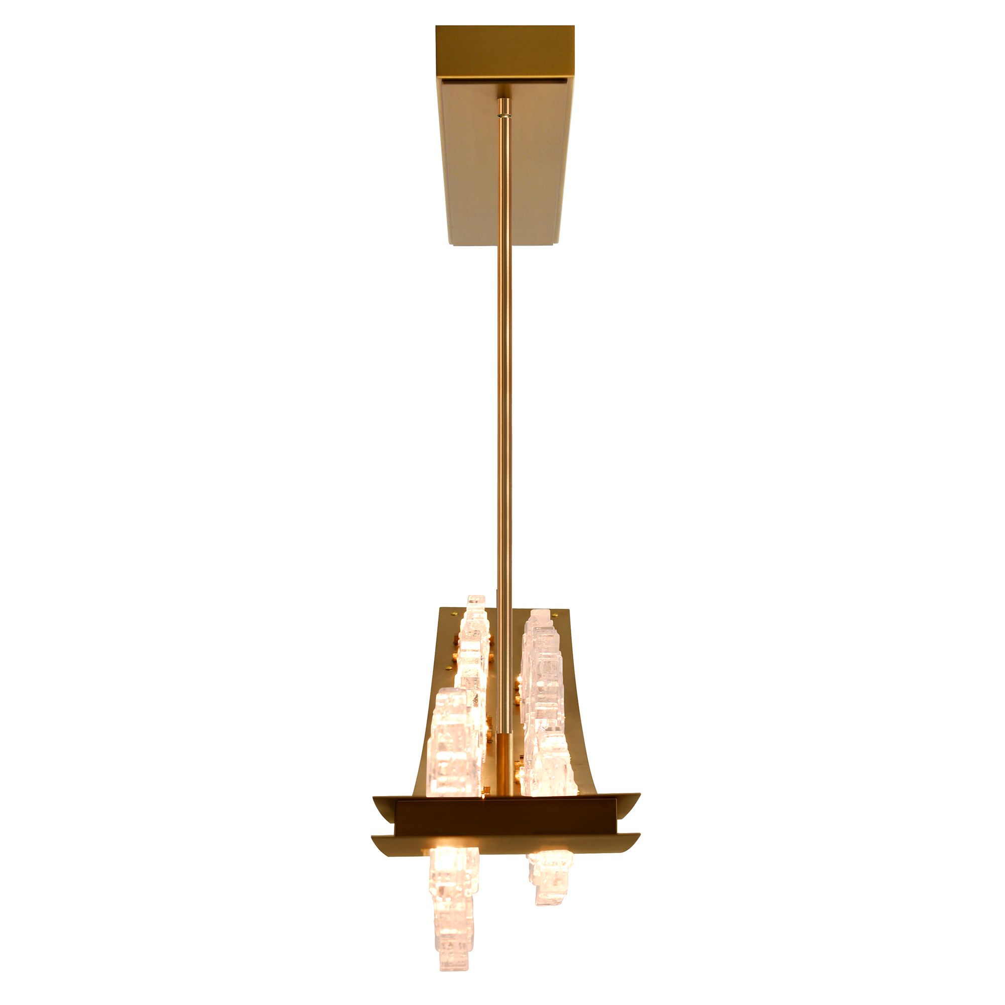 Image 7 Arcus Integrated LED 70in Brass Chandelier with Handcrafted Glass more views