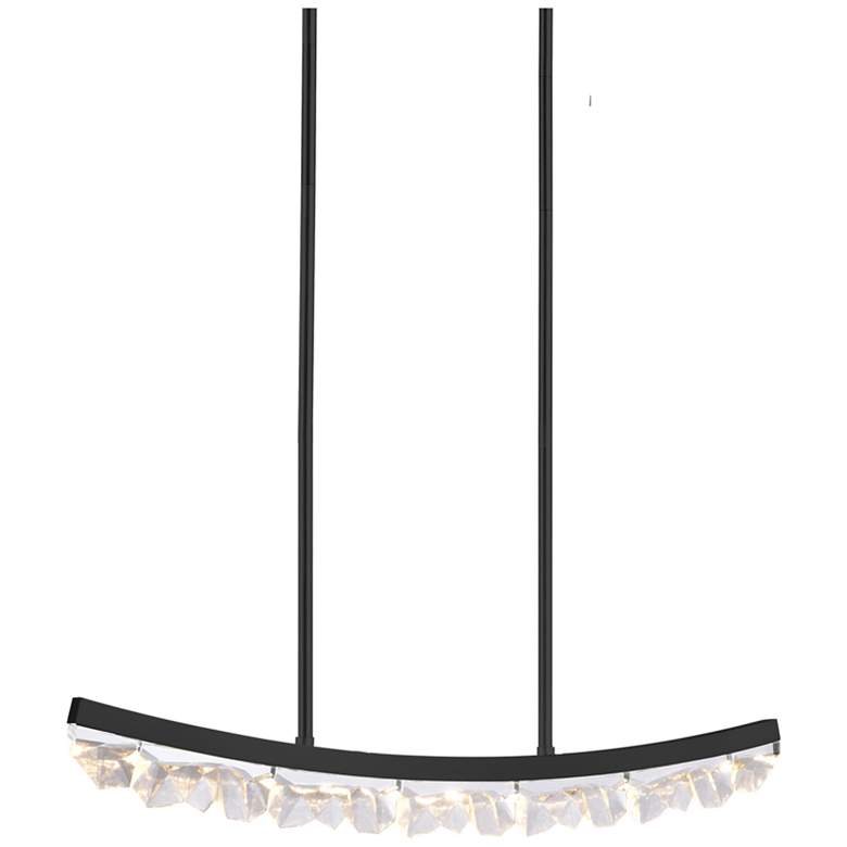Image 1 Arcus LED 3CCT 32" Unique Curved Crystal Black Linear Pendant Light