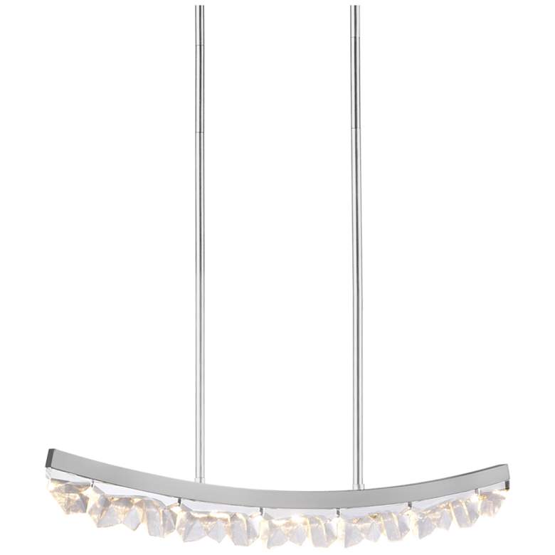 Image 1 Arcus LED 3CCT 32" Unique Curved Crystal Nickel Linear Pendant Light