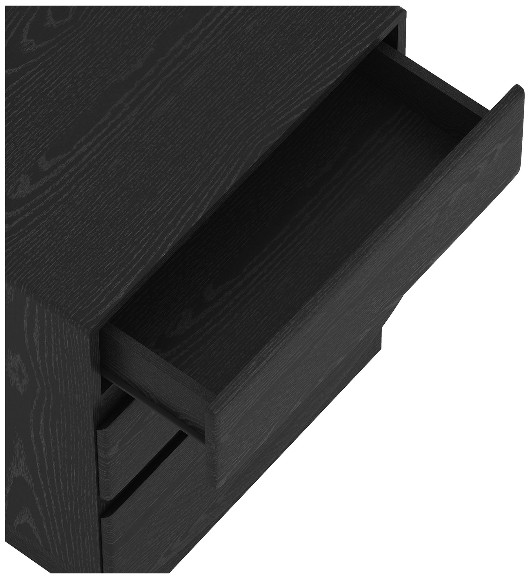 Image 6 Ardea Contemporary 20" Nightstand in Black (3-Drawer) more views