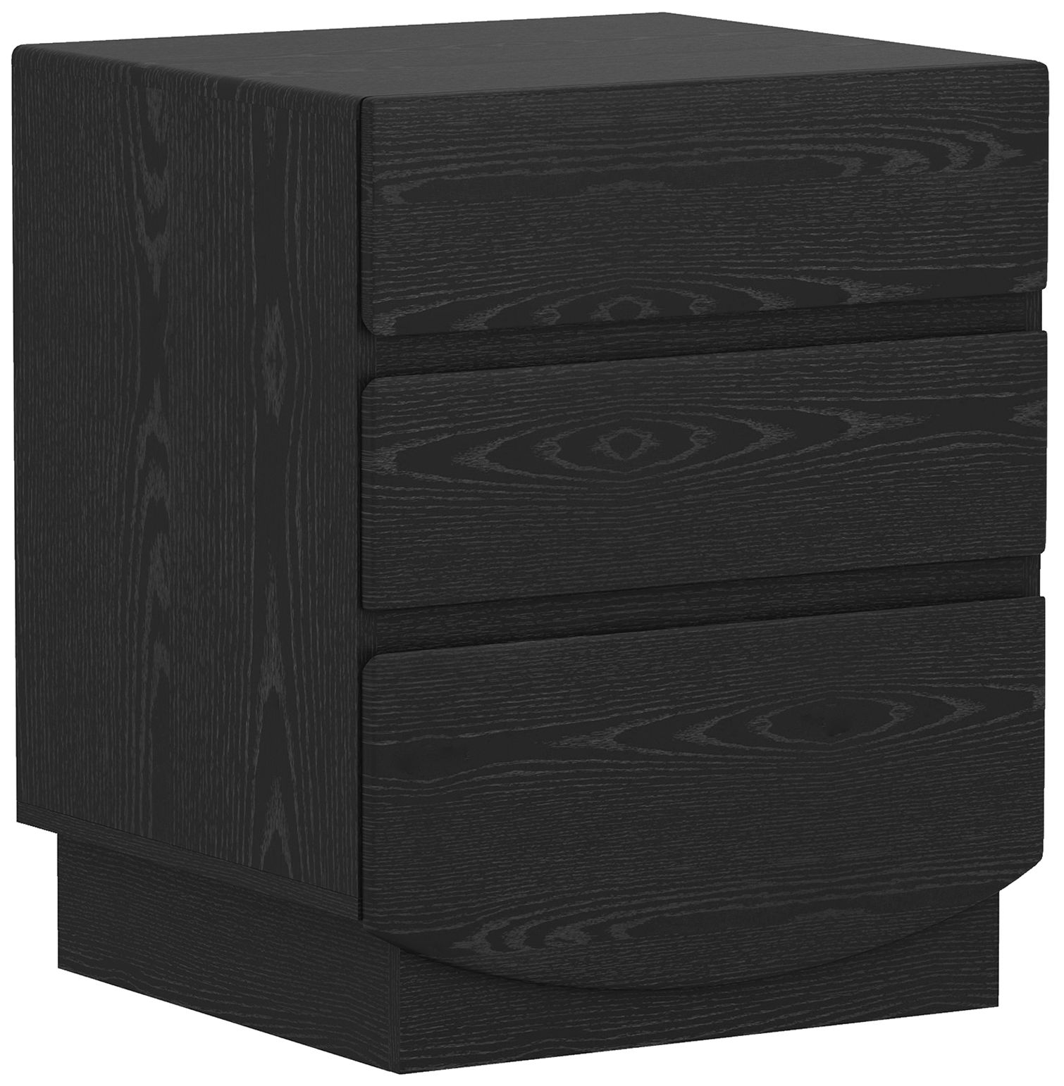 Image 7 Ardea Contemporary 20" Nightstand in Black (3-Drawer) more views