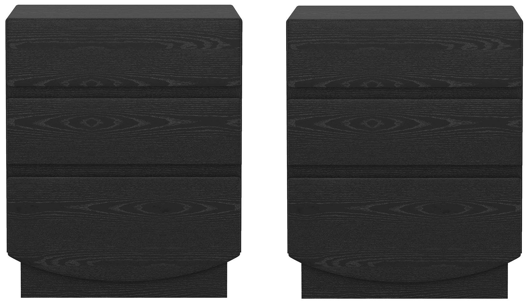 Ardea Contemporary 20" Nightstand in Black (3-Drawer)