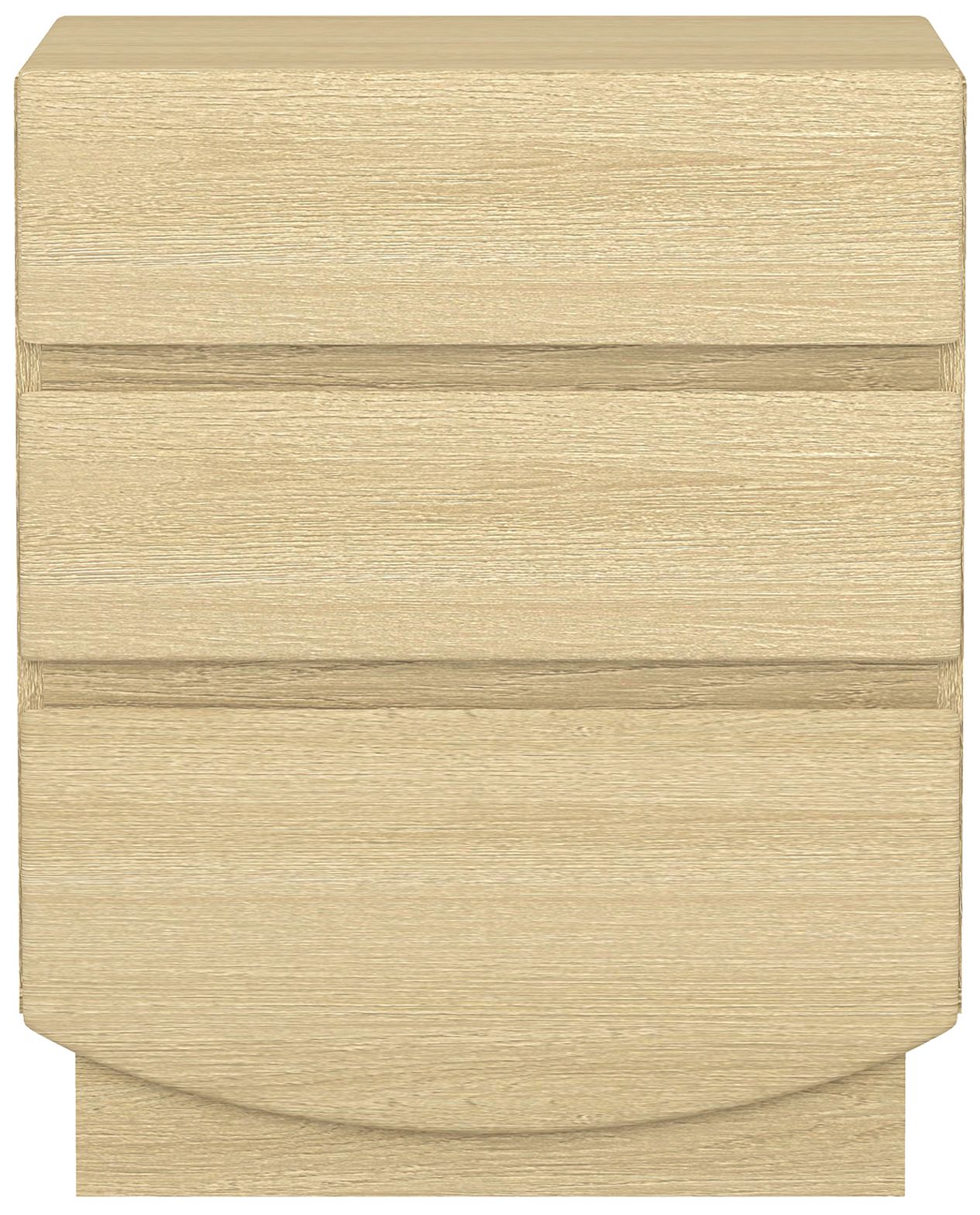 Image 3 Ardea Contemporary 20" Nightstand in Natural Oak (3-Drawer) more views