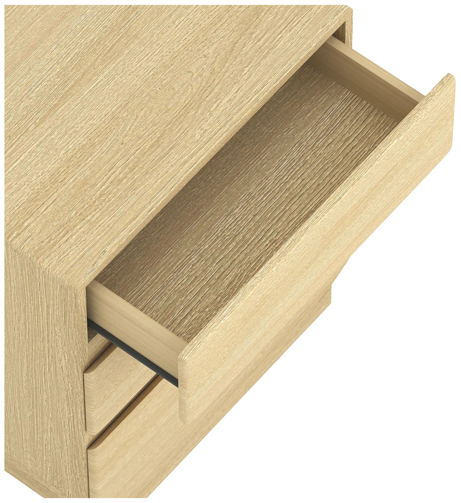 Image 6 Ardea Contemporary 20" Nightstand in Natural Oak (3-Drawer) more views