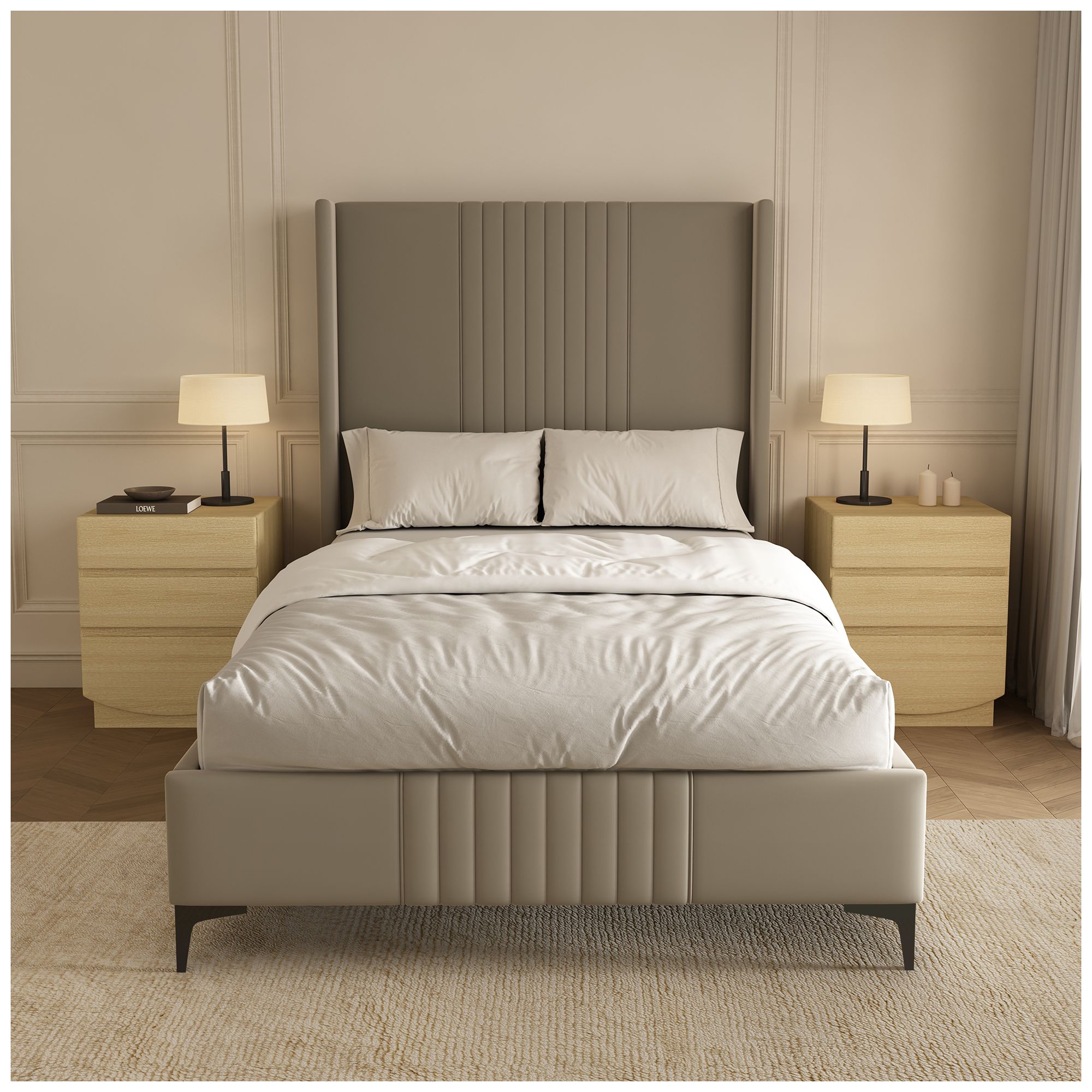 Ardea Contemporary 20" Nightstand in Natural Oak (3-Drawer)