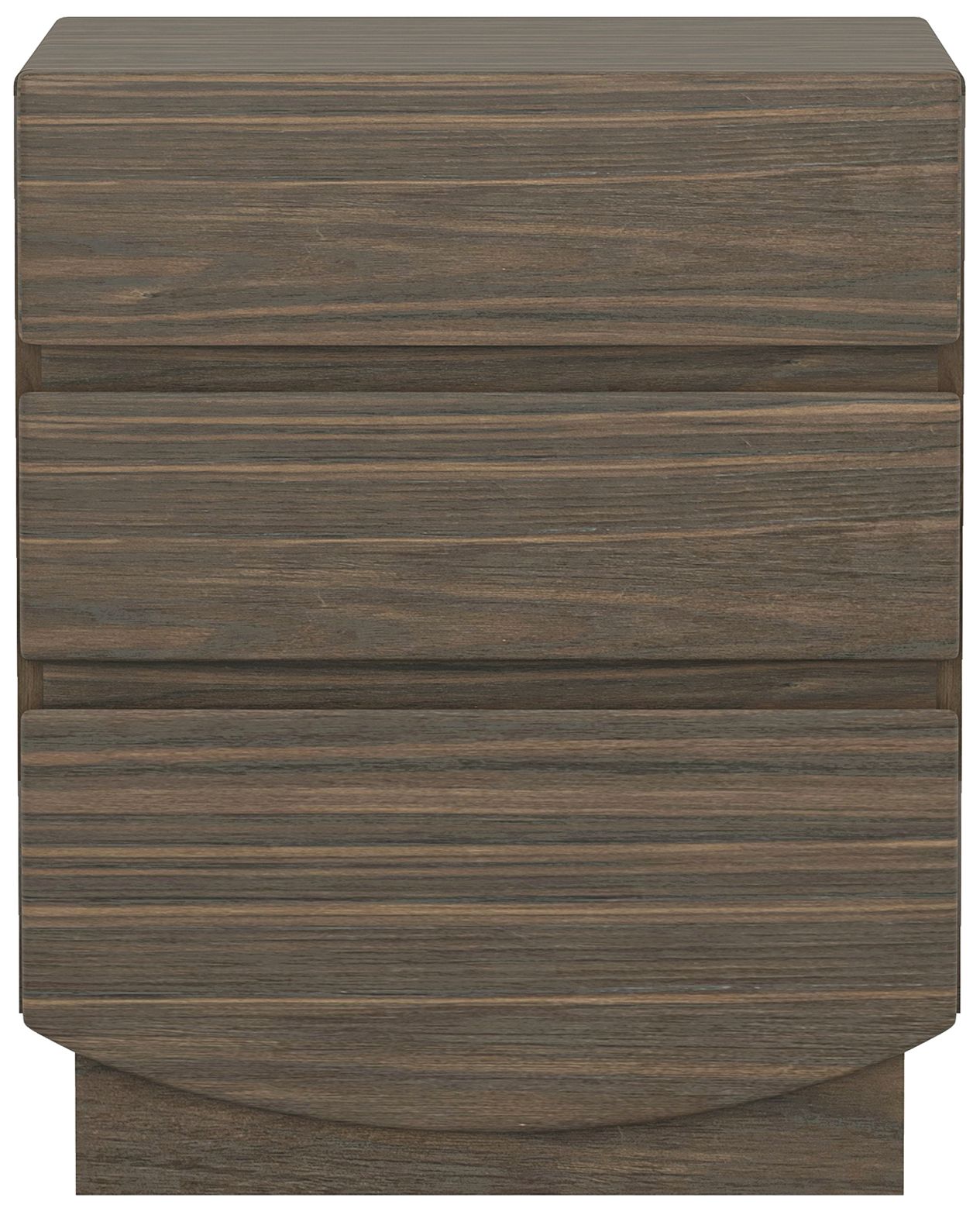 Image 3 Ardea Contemporary 20" Nightstand in Walnut (3-Drawer) more views