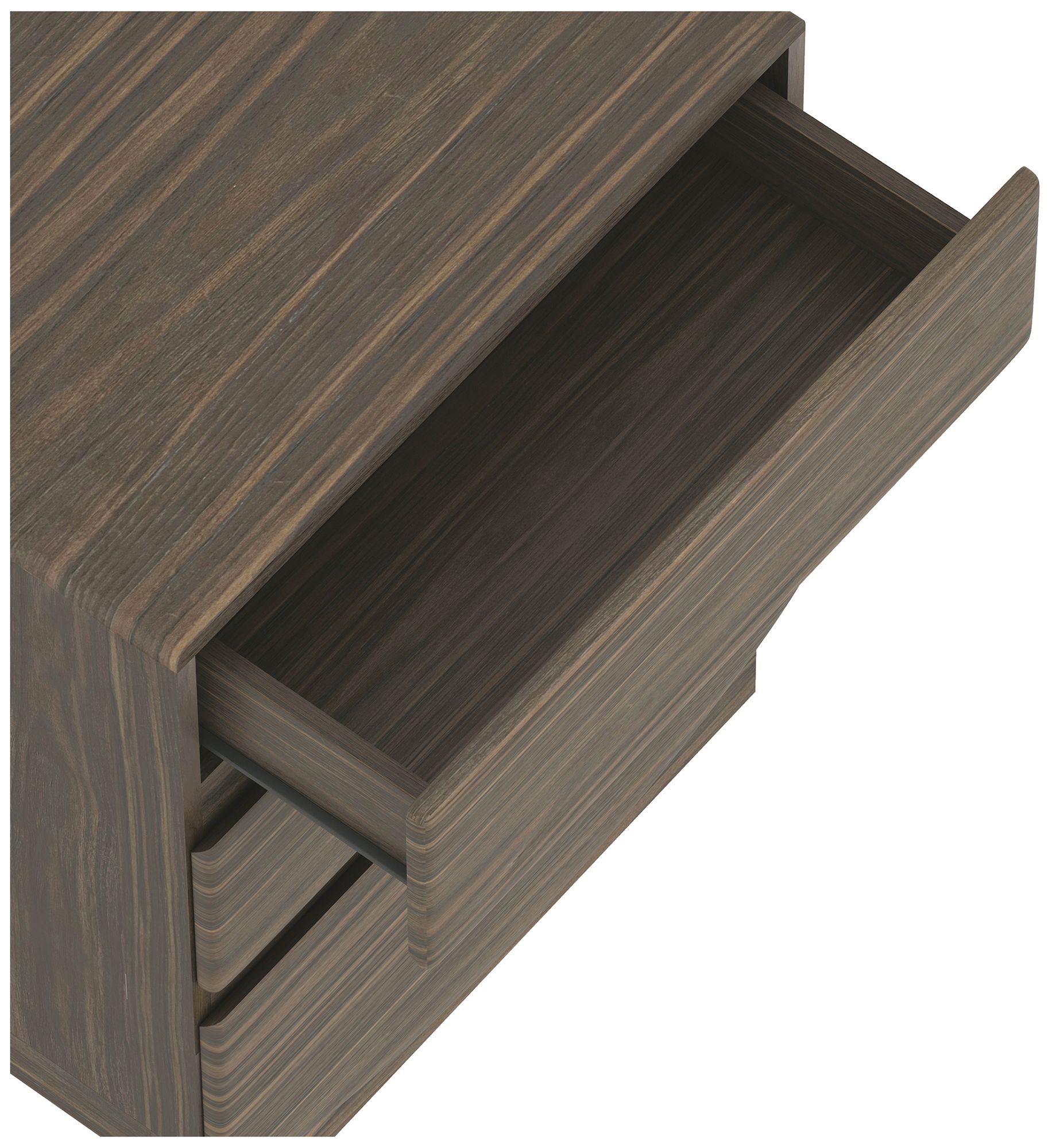 Image 6 Ardea Contemporary 20" Nightstand in Walnut (3-Drawer) more views