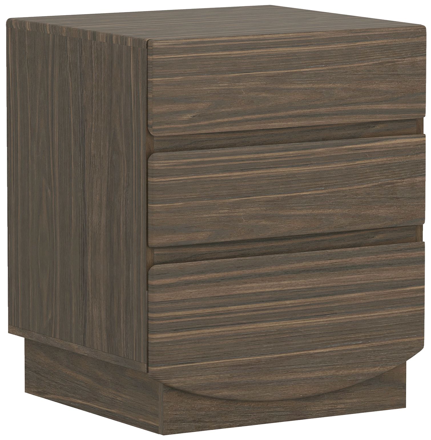 Image 7 Ardea Contemporary 20" Nightstand in Walnut (3-Drawer) more views