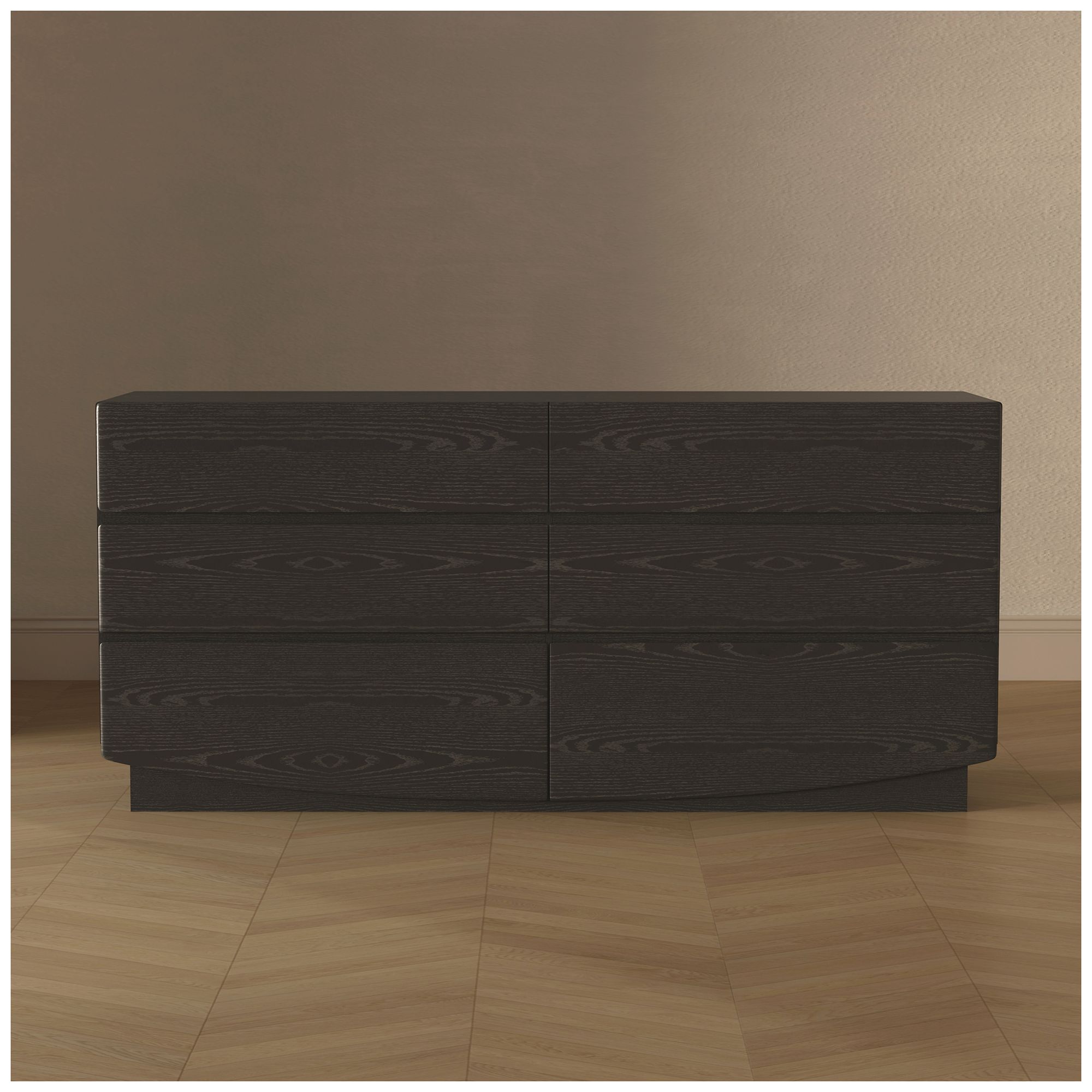 Ardea Contemporary 72" Dresser in Black (6-Drawer)