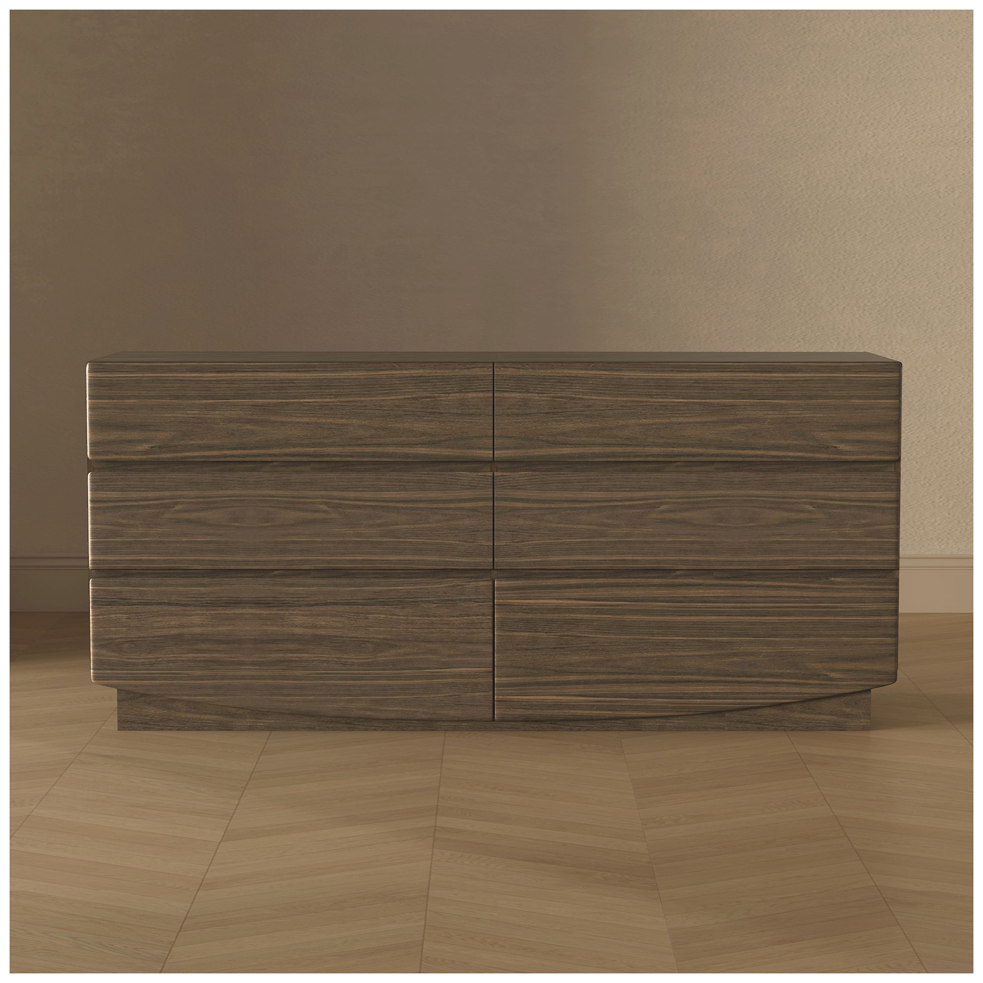 Ardea Contemporary 72" Dresser in Walnut (6-Drawer)